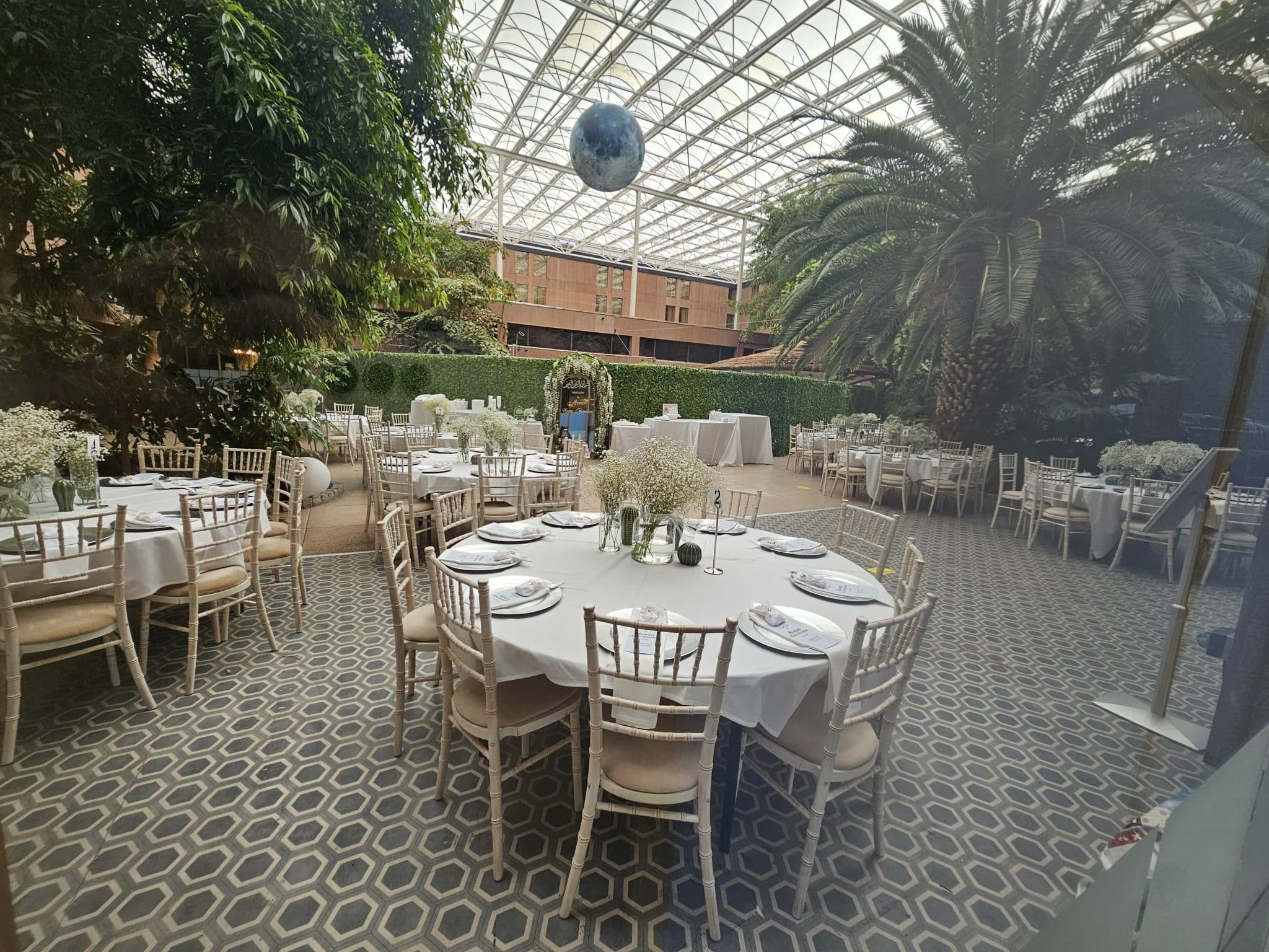 Limewash Chiavari chair event setup