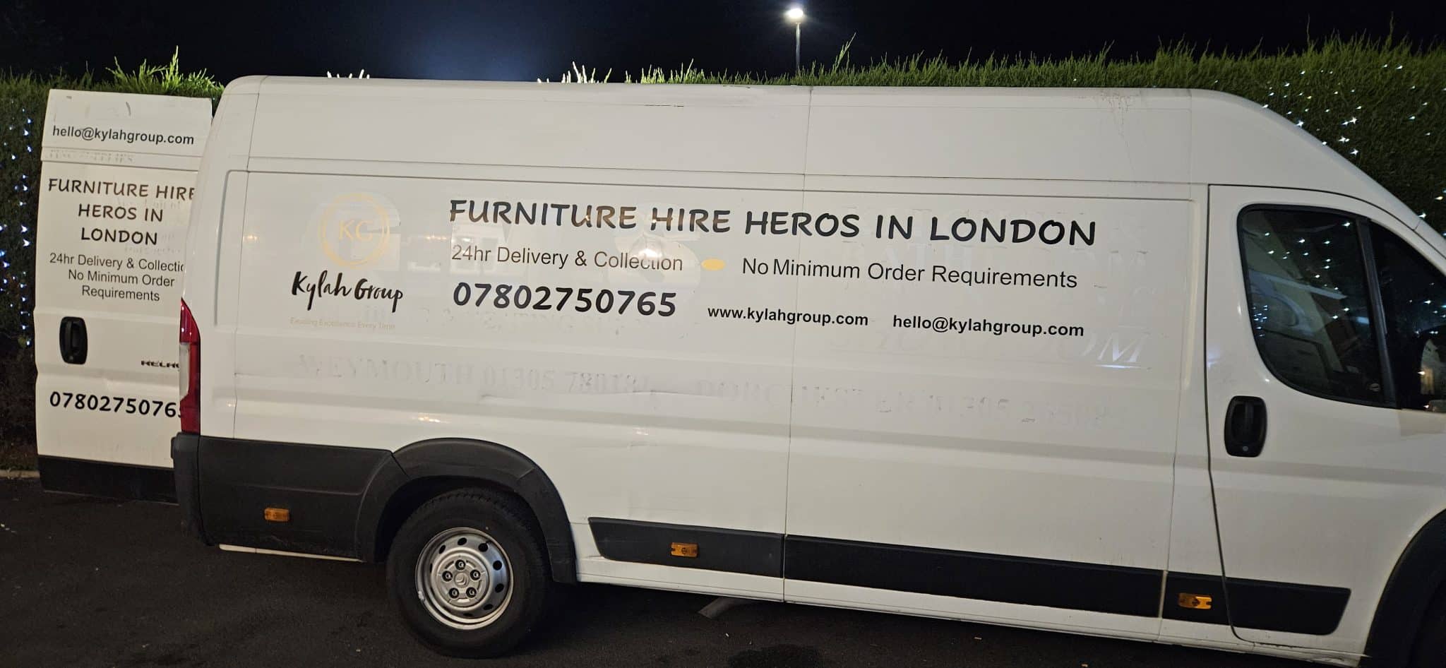 Kylah Group event furniture delivery and collection van
