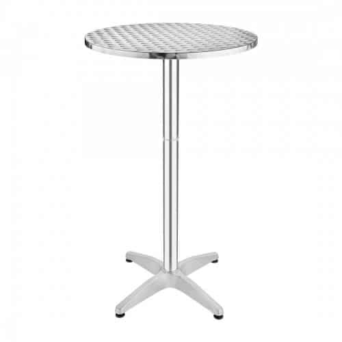 Poseur table hire London - silver event poseur table from Kylah Group